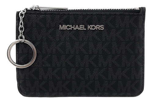 Monedero Michael Kors Original Tarjetero Coinpouch Negro Log