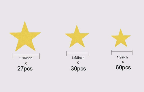 Yokind 117pcs Gold Stars Calcomanías De Pared Patrón Pattle