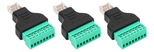 Adaptador De Terminal De Tornillo Rj45 De 3 Piezas, Rosca He