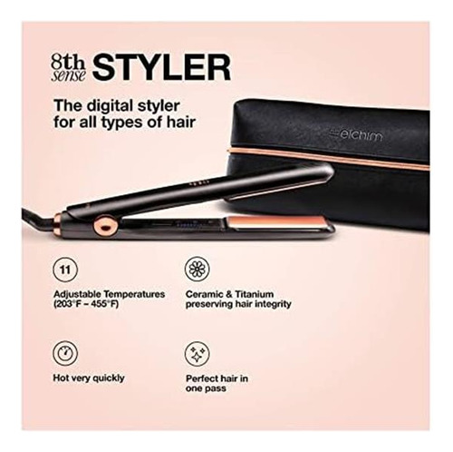 Elchim 8th Sense Styler: Cabello Con Placas De Titanio Y Cer