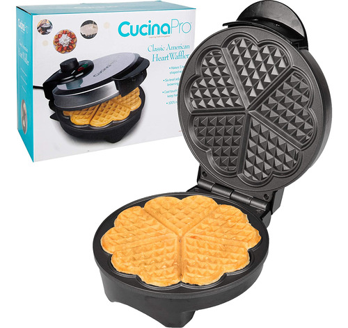 Heart Waffle Maker- Plancha Para Gofres Antiadherente Con Pl