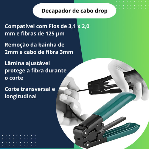 Kit Ferramentas Fibra Óptica Ftth Profissional 13 Peças 10km
