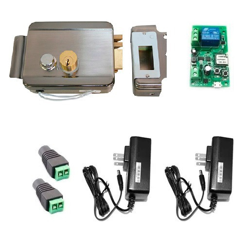 Kit Chapa Cerradura Eléctrica + Relay Wifi Sonoff Ewelink