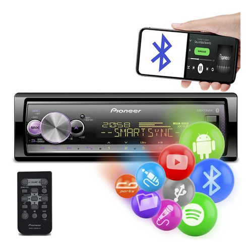 Mp3 Player Pioneer Mvh-x7000br Bt 1 Din