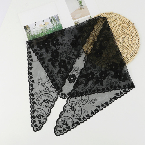 (w) Pañuelo Triangular De Encaje For La Cabeza, Hiyab De Ve