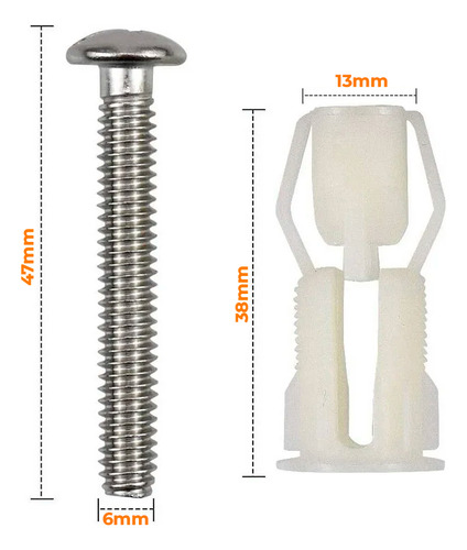 Repuesto Para Asiento De Inodoro Tarugo Con Expansor Medida Estandar