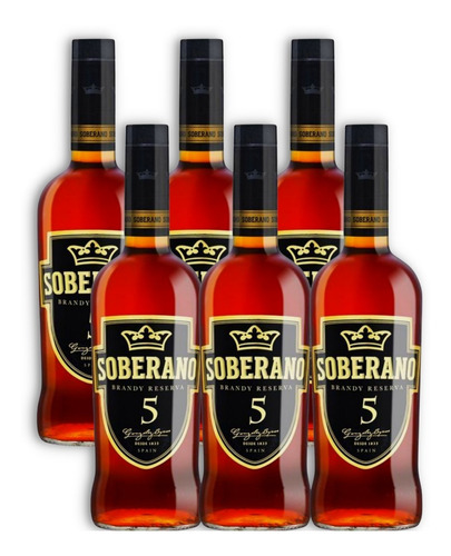 Brandy Soberano 5 Years Reserva Caja X6u 700ml Jerez Español