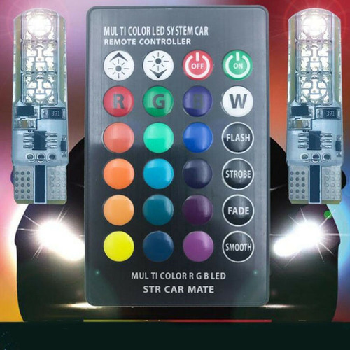 Luces Led Rgb T10 Automaticas Muelita Multicolor Carro Moto