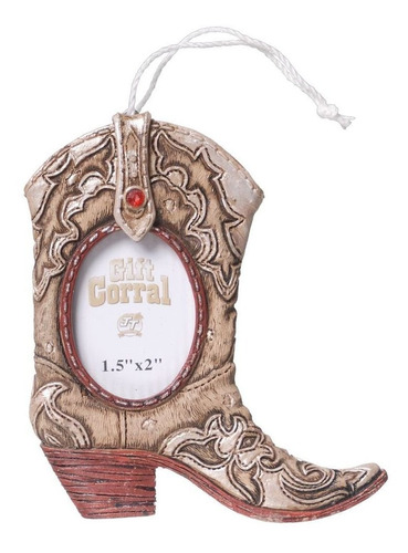 Corral Cowboy Boot Frame Ornamento