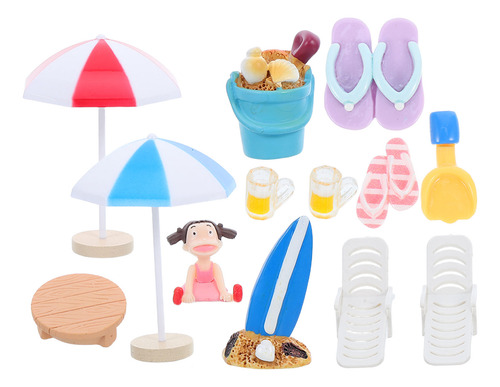 13 Piezas De Accesorios De Playa En Miniatura: Playa De Resi