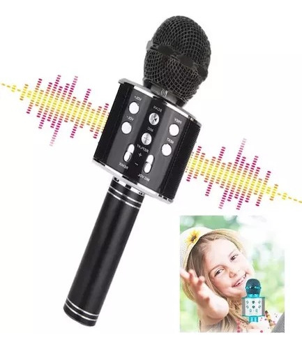 Micrófono Karaoke Con Parlante Inalambrico Infantil Colores