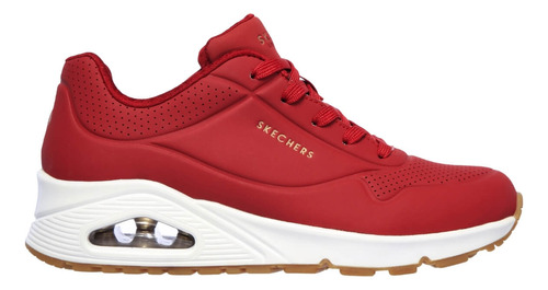 Tenis Skechers Mujer Uno - Stand On Air Rojo - Blanco - Tall