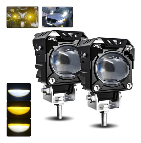 2* Faro Led Exploradora Laser Blanco Amarillo Moto Auto 180w