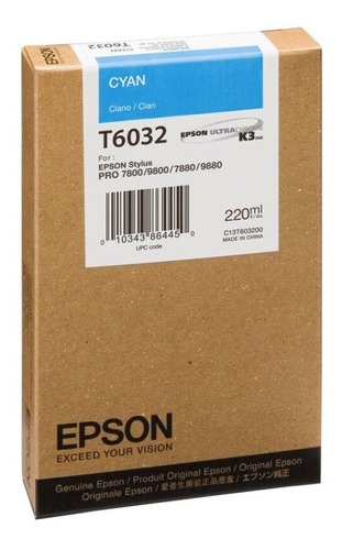 Cartucho Original Epson T 603200 Cyan 9880 9800 7800