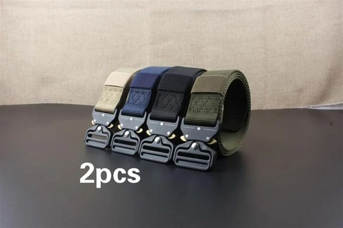 2 Correas Tácticas Militares Tipo Cinturón Ajustable Verde