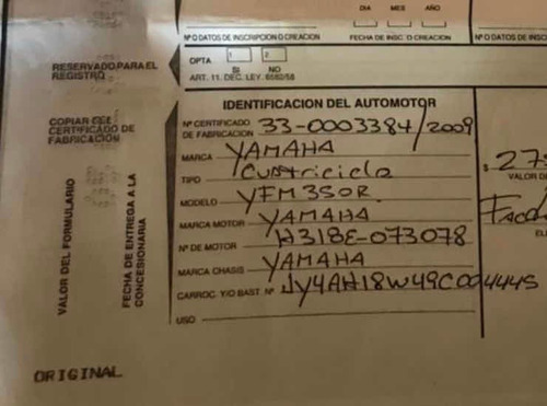 Yamaha Yfm 350 R (btc)