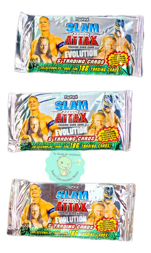 50 Sobres Wwe Slam Attax Evolution (250 Tarjetas) Topps Card