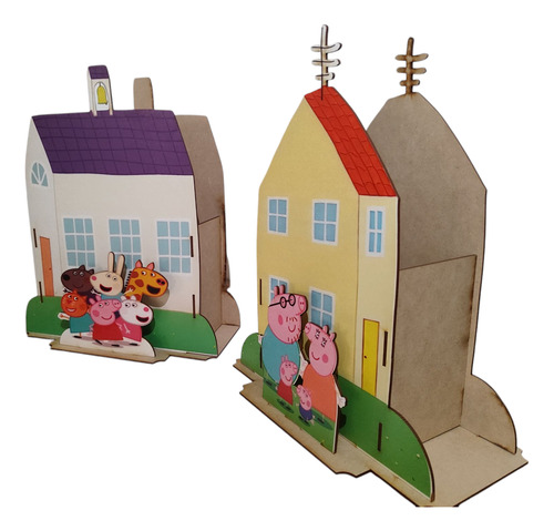 Centro De Mesa 3d Peppa Pig 10 Pz Madera Mdf