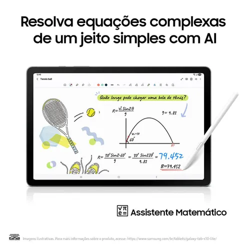 Tablet Samsung Galaxy Tab S10 Lite 5g, 256gb, 8gb Ram, Tela 10.9 , S Pen E Capa Smartbook Cover Inclusas Cinza