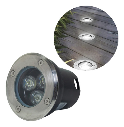 Lampara Spot Empotrable Led Sumergible 3w Luz Fria T4914 Luz Blanco Producto Plateado