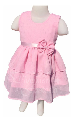 Imagen 3 de 4 de Vestido Gasa Bebe Bautismos Cumpleaños