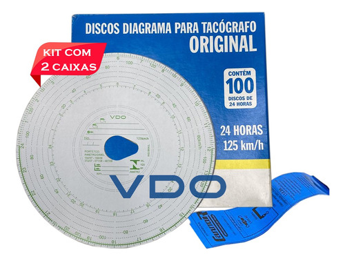 Disco Tacografo Diario 125km Vdo Caixa 200 Dias