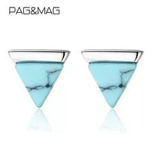 Pag & Mag-aros De Plata De Ley 925 Con Forma De Triángulo, J