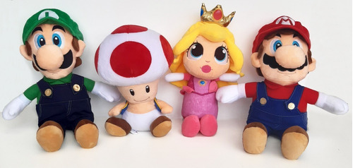 Colección Mario, Luigi, Princesa Peach, Hongo Peluches 30cm 