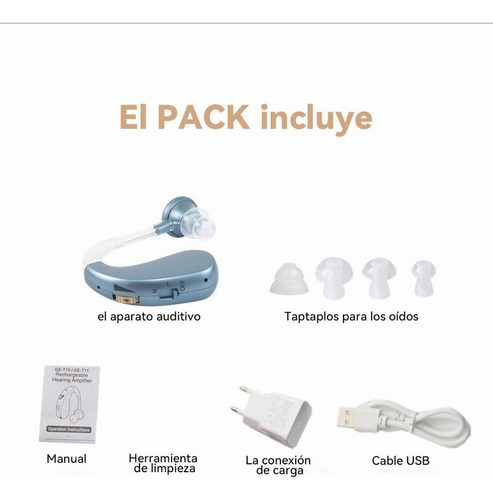 Auriculares Retroauriculares Recargables E Invisibles, 2 Pie