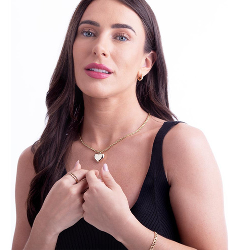 Anel Com Corações Em Ouro 18k Com 10 Pontos De Diamante Aro