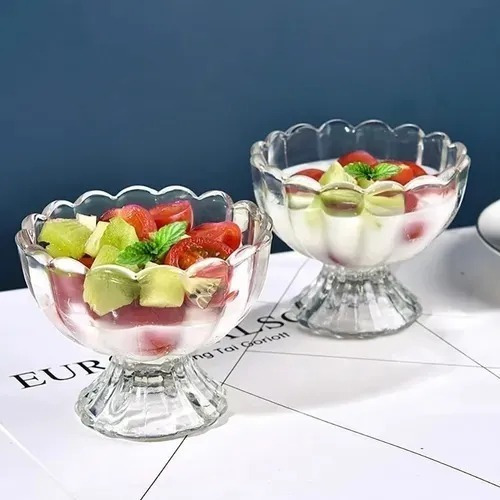 Kit 6 Taças Sobremesa De Vidro Com Pe 150ml Cor Transparente