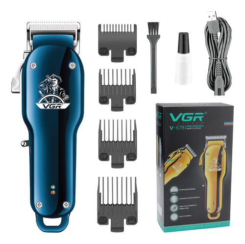 Cortadora De Pelo Barba Vgr V-679 Ajuste Hoja Recargable Color Azul