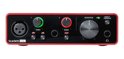 Interface de áudio Focusrite Scarlett Solo red - 3ª Geração