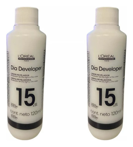 Kit 2 Unid Loreal Dia Developer Emulsão 120ml - 15 Volumes