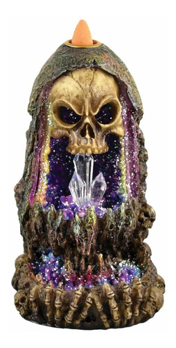 Fantasy Gifts Geode Skull Back Flow - Quemador De Incienso C