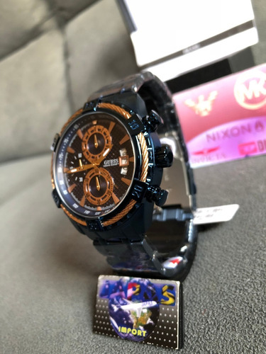 Relogio Guess W0522g3 Azul 100% Original Completo Com Caixa
