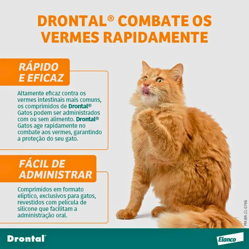 Vermífugo Drontal Gatos Até 4 Kg Com 4 Comprimidos Bayer