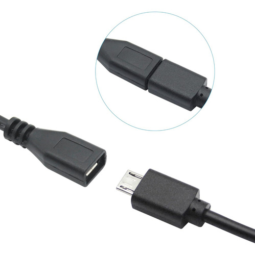 Cable Corto Micro Usb Macho De 2 Pinos, Cable Micro Usb De 1