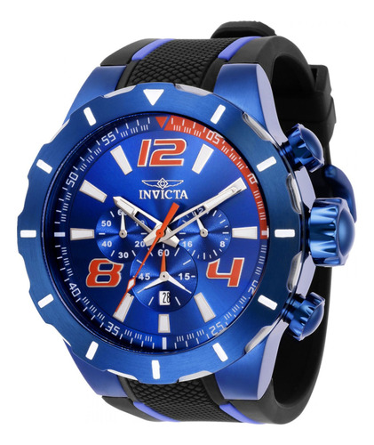 Relógio de pulso masculino Invicta 35738 com pulseira de silicone azul