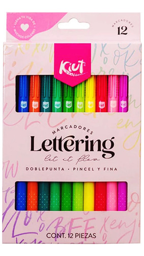 Marcadores Lettering Doble Punta Kiut X12