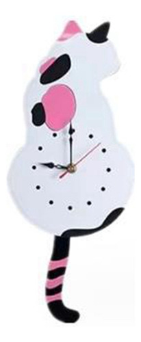 Reloj De Pared Con Péndulo Con Forma De Gato Negro, Reloj Co