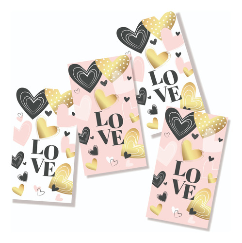 Pack X 25 Tarjetas San Valentin Enamorados Dia Mujer  9x5 Cm