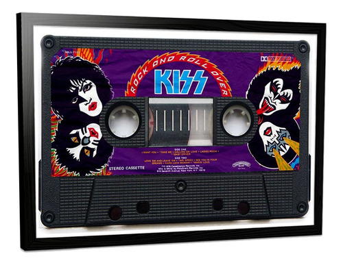 Cuadro Kiss Cassette Rock And Roll Over Poster 50x70