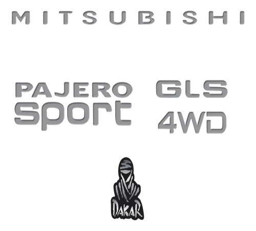 Kit Adesivo Mitsubishi Resinado Pajero Sport Gls 4wd + Dakar