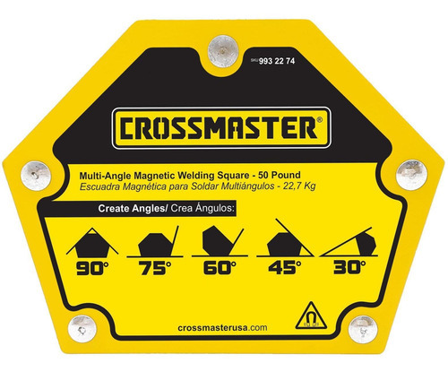 Escuadra Magnética Soldar 23kg 5 Angulos Crossmaster 9932274