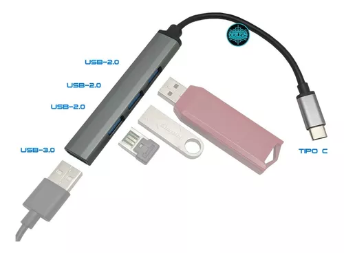 Adaptador OTG Tipo C a 4 Puertos USB 3.1