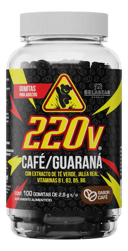 Belabear 220v Café Y Guaraná 100 Gomitas De 2,8g Sfn