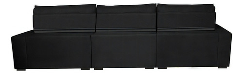 Sofá Retrátil e Reclinável 3,52m com Molas Ensacadas Cama Inbox Gold Tecido Suede Velusoft Preto