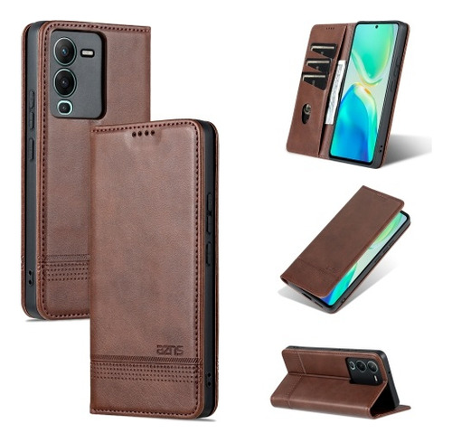 Funda Magnética De Cuero Con Textura De Becerro For Vivo