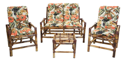 Kit De Cadeiras Bambu Artesanal Pronto Para O Uso Jardim